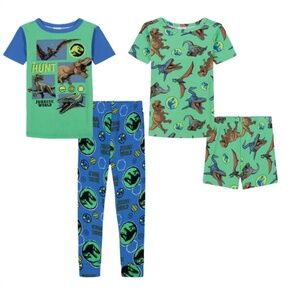NTW  New Jurassic World 4 Piece Pajama Set Boys Kids Disney Gift